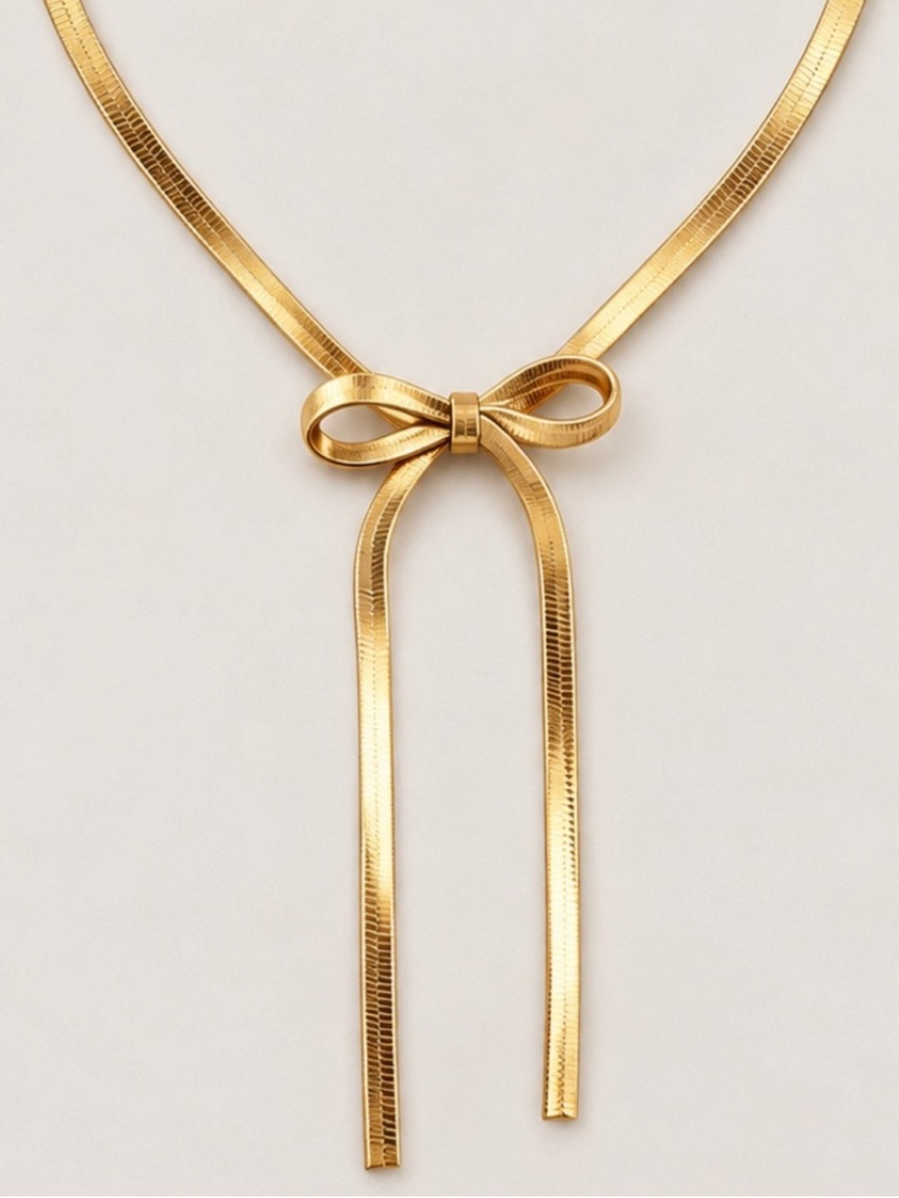 Gold Bow Lariat Necklace - Women Jewelry